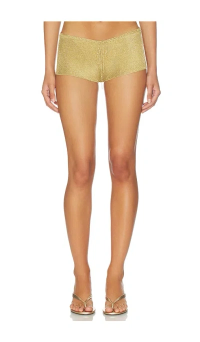 Guizio Relaxed Metallic Short In Gold