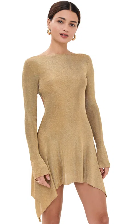 Guizio Rose Dress Gold