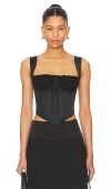 Guizio Ruched Cup Bustier Top In 黑色
