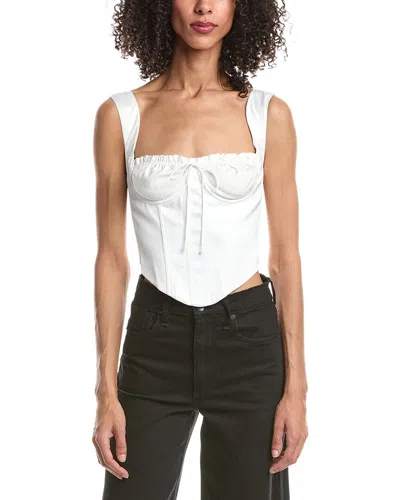Guizio Ruched Cup Bustier Top In White
