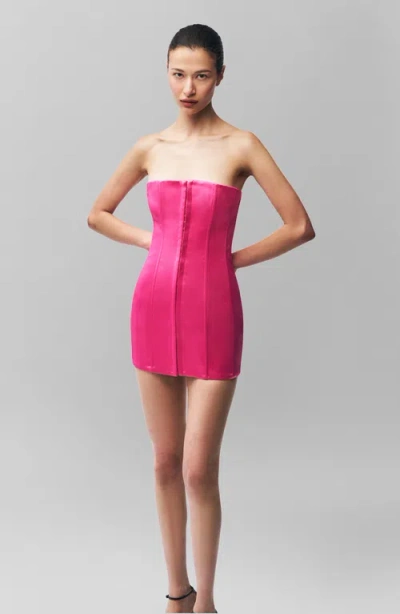 Guizio Satin Corset Dress In Pink