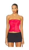 Guizio Satin Corset In Red