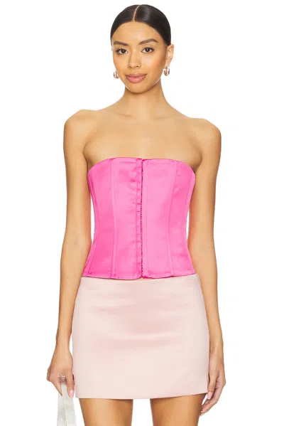 Guizio Satin Corset In True Pink