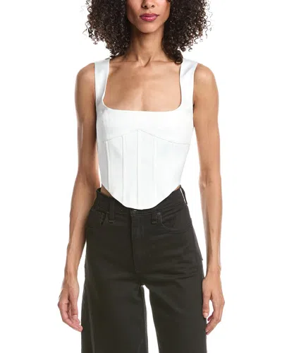Guizio Ruched Cup Bustier Top In White