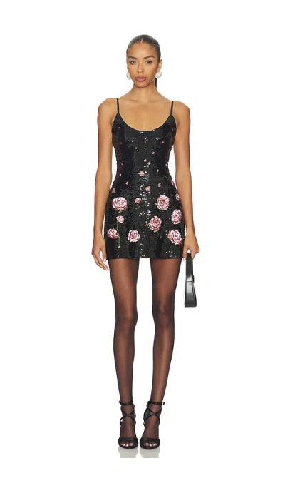 Guizio Sequin Mini Dress In Black