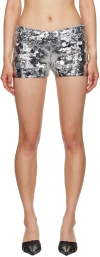 GUIZIO SILVER PAILLETTE SHORTS