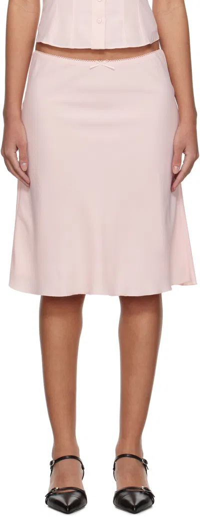Guizio Ssense Exclusive Pink Paloma Midi Skirt