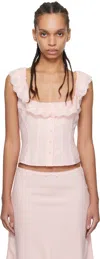 Guizio Ssense Exclusive Pink Paloma Top In Pink