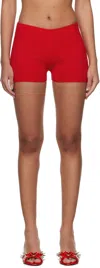 Guizio Ssense Exclusive Red Rib Knit Hot Shorts In Red