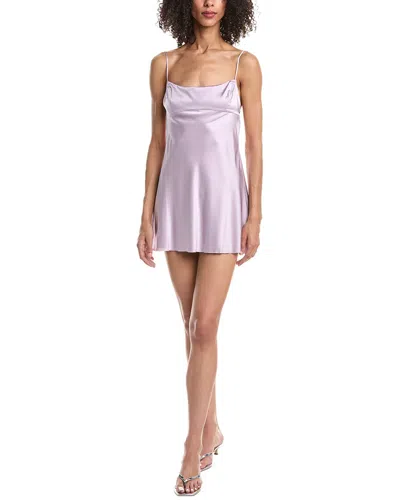 Guizio Sweetness Backless Silk- Blend Dress In Purple