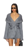 Guizio Tullia Slouchy Cardigan In Grey
