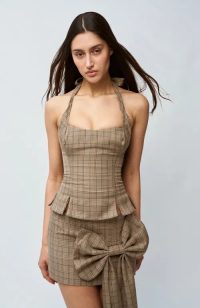 Guizio Twisted Halter Top In Multi
