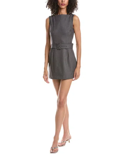 Guizio Via Pinstripe Mini Dress In Brown