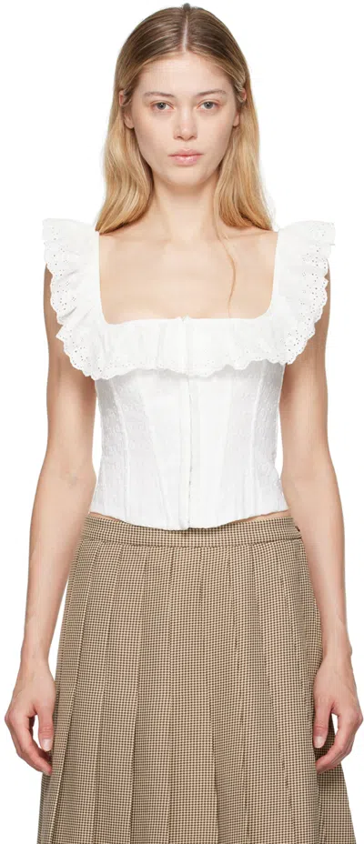 Guizio White Bettina Corset Tank Top