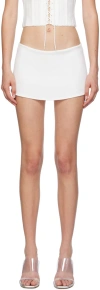 Guizio White Elasticized Miniskirt In White