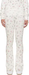 Guizio White Flared Thermal Lounge Pants In White