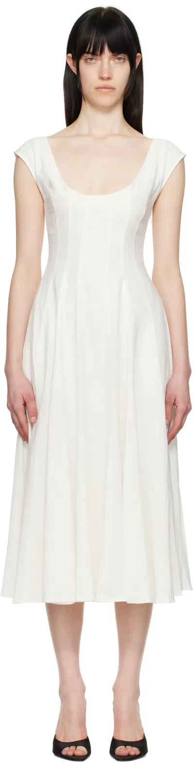 Guizio White Leila Midi Dress