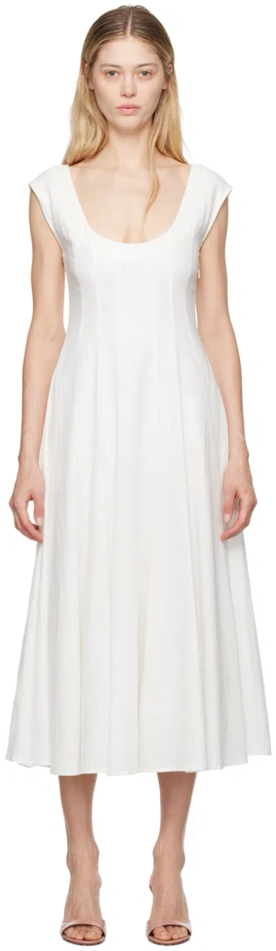 Guizio White Leila Midi Dress