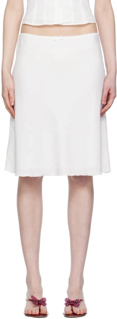 Guizio White Paloma Midi Skirt