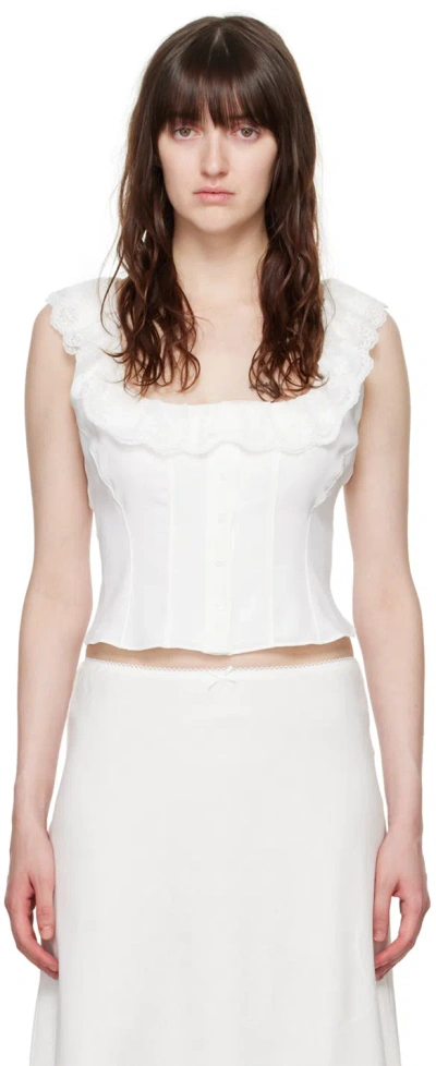 Guizio White Paloma Tank Top
