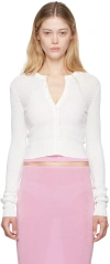 Guizio White Viola Cardigan In White
