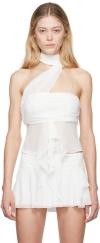 Guizio Chiffon Wrap Around Top In White
