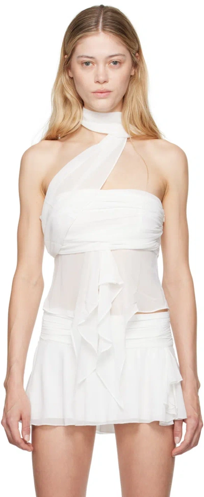 GUIZIO WHITE WRAP AROUND TANK TOP