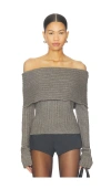 Guizio Wide Turtleneck Knit Top In Multi
