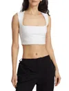 Guizio Women's Celestial Stretch Crop Top In White