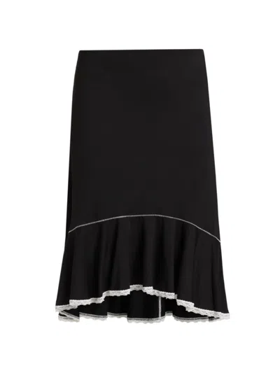Guizio Women's Dainty Low-rise Midi-skirt In Black