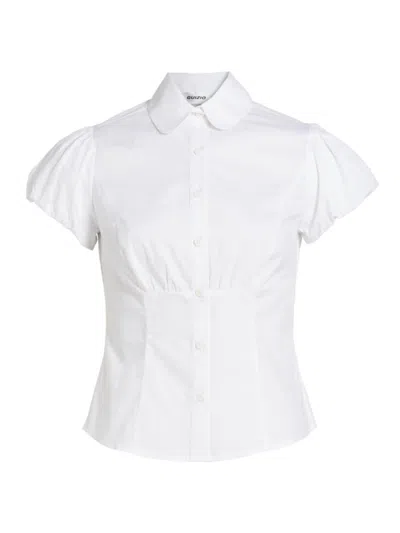 Guizio Women's Liana Shirred Puff-sleeve Shirt In White