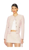 Guizio Wren Tweed Jacket In 핑크 멀티