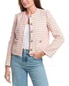 Guizio Wren Tweed Jacket In Pink