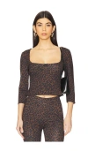 Guizio X Revolve Nea Printed Mesh Top In Leopard Ombre