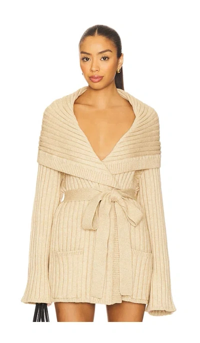 Guizio X Revolve Tullia Slouchy Cardigan In Nude