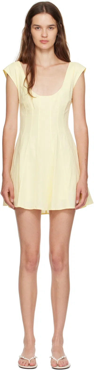 Guizio Yellow Leila Minidress In Brown