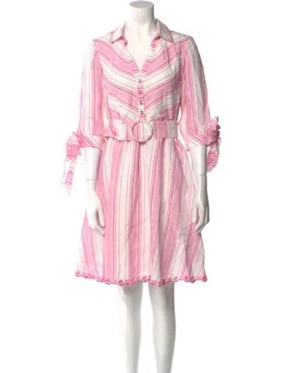 Pre-owned Gül Hürgel Linen Knee-length Dress In White