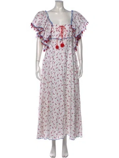Pre-owned Gül Hürgel Linen Long Dress In White