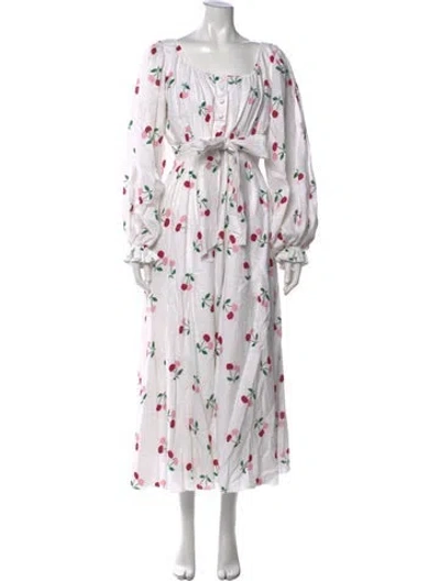 Pre-owned Gül Hürgel Linen Long Dress In White