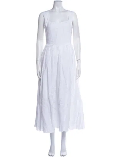Pre-owned Gül Hürgel Linen Long Dress In White