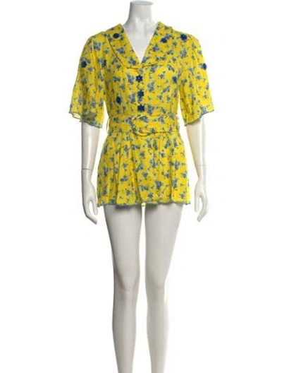 Pre-owned Gül Hürgel Linen Mini Dress In Yellow