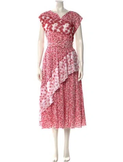 Pre-owned Gül Hürgel Printed Long Dress In Multi