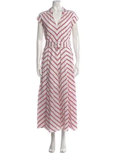 Pre-owned Gül Hürgel Striped Long Dress In Pink