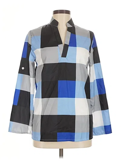 Pre-owned Gulang Long Sleeve Polo Shirt In Blue