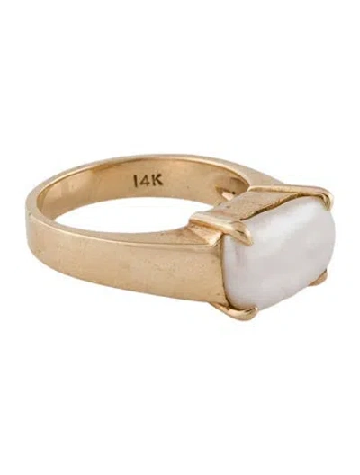 Pre-owned Gump's 14k Pearl Cocktail Ring In Multi
