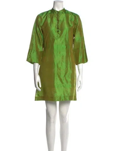 Pre-owned Gump's Vintage Mini Dress In Green