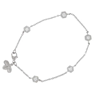 Pre-owned Gumuchian 18 Karat White Gold Diamond Bee Bracelet
