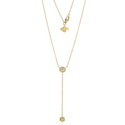 Gumuchian Women's Gold Diamond Honeycomb Y Necklace