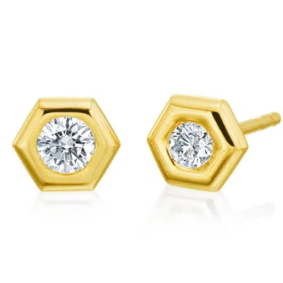 Gumuchian Women's Honeycomb Diamond & Gold Medium Studs