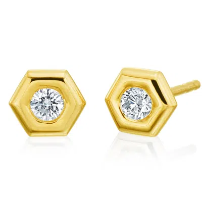 Gumuchian Women's Honeycomb Diamond & Gold Small Studs